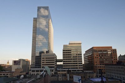 Hilton Minneapolis — Morning skyline view from a Hilton Minneapolis guest room
