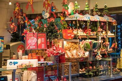Tivoli Gardens — Candy stall filled with sweets and colorful decorations